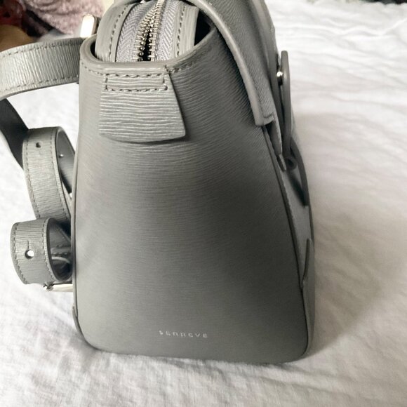 Clean Senreve MINI MAESTRA grey storm Mimosa silver hardware without dust bag - Picture 2 of 9